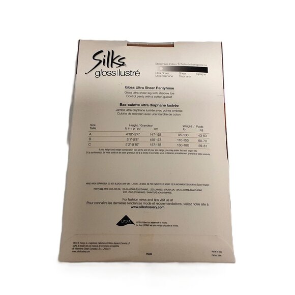 Y2K Silks Gloss/Lustre Pantyhose – NOS – Made in Italy Size B Golden Dore Color - Picture 2 of 2